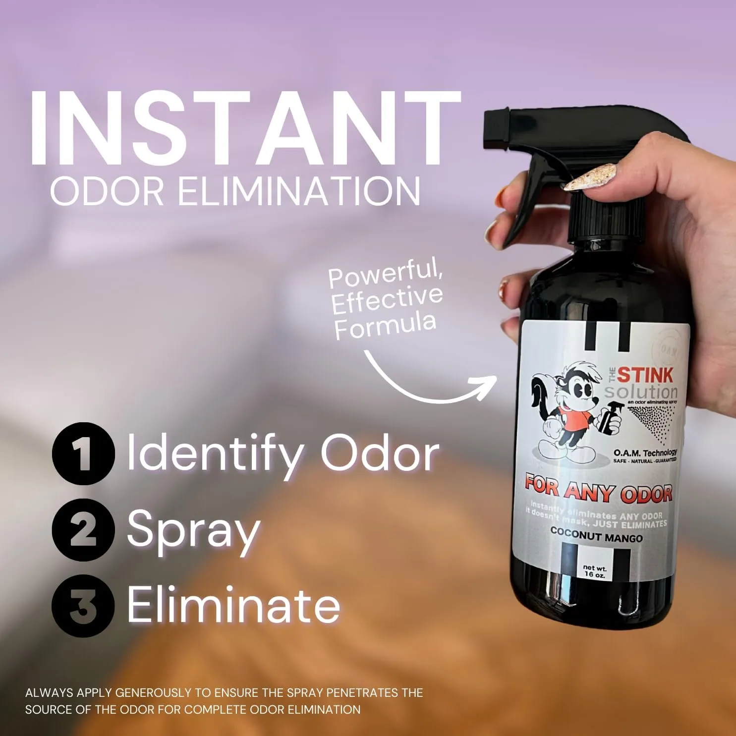 Odor Eliminator for Shoes, Sneakers, Cleats, & All Footwear | Best Shoe Deodorizer for Smelly Feet | Fast, Safe, Natural Formula to Eliminate Foot Odor - Tranquility 1 16 oz, 1 4 oz