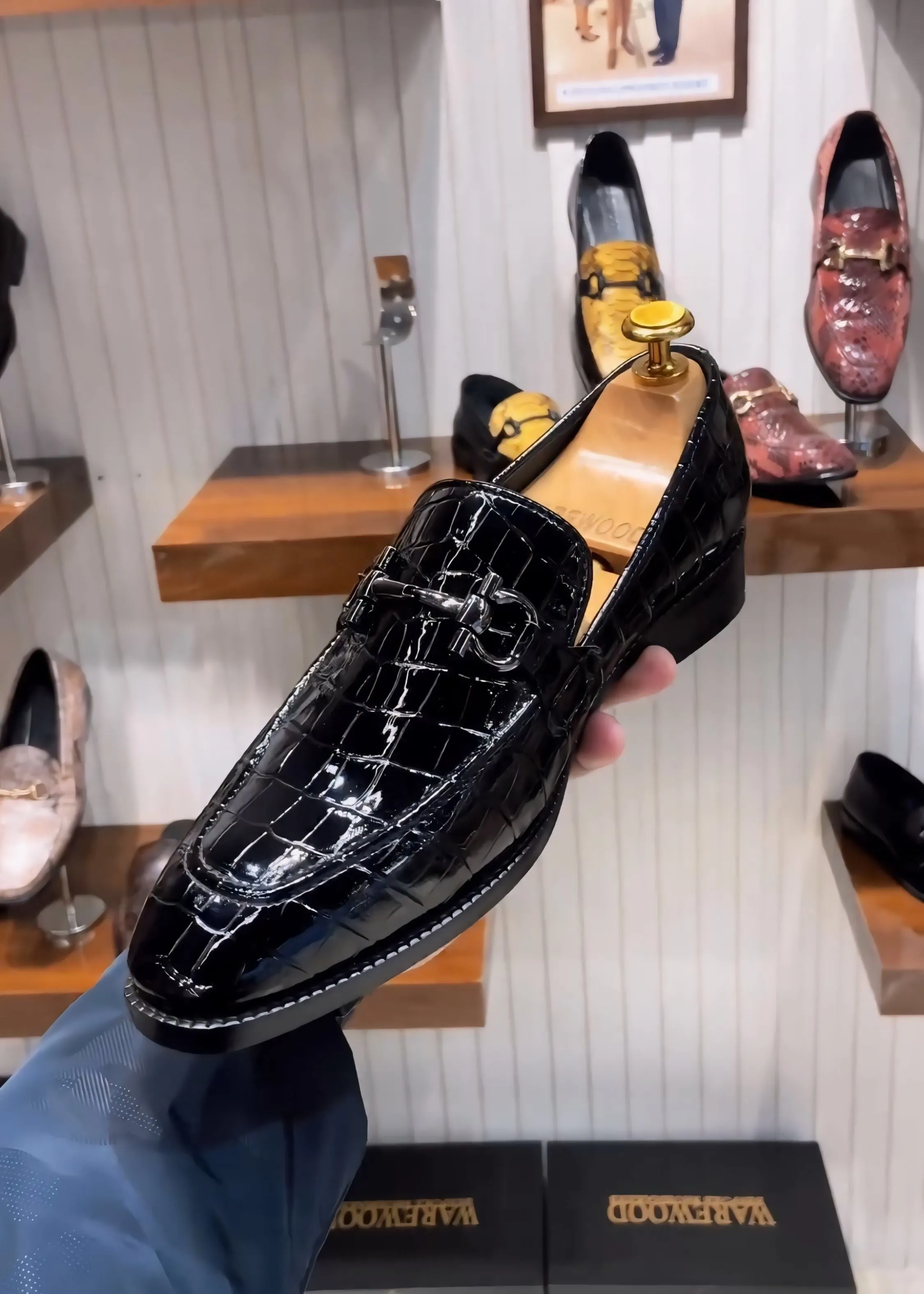Patent Croc Scaled Loafers