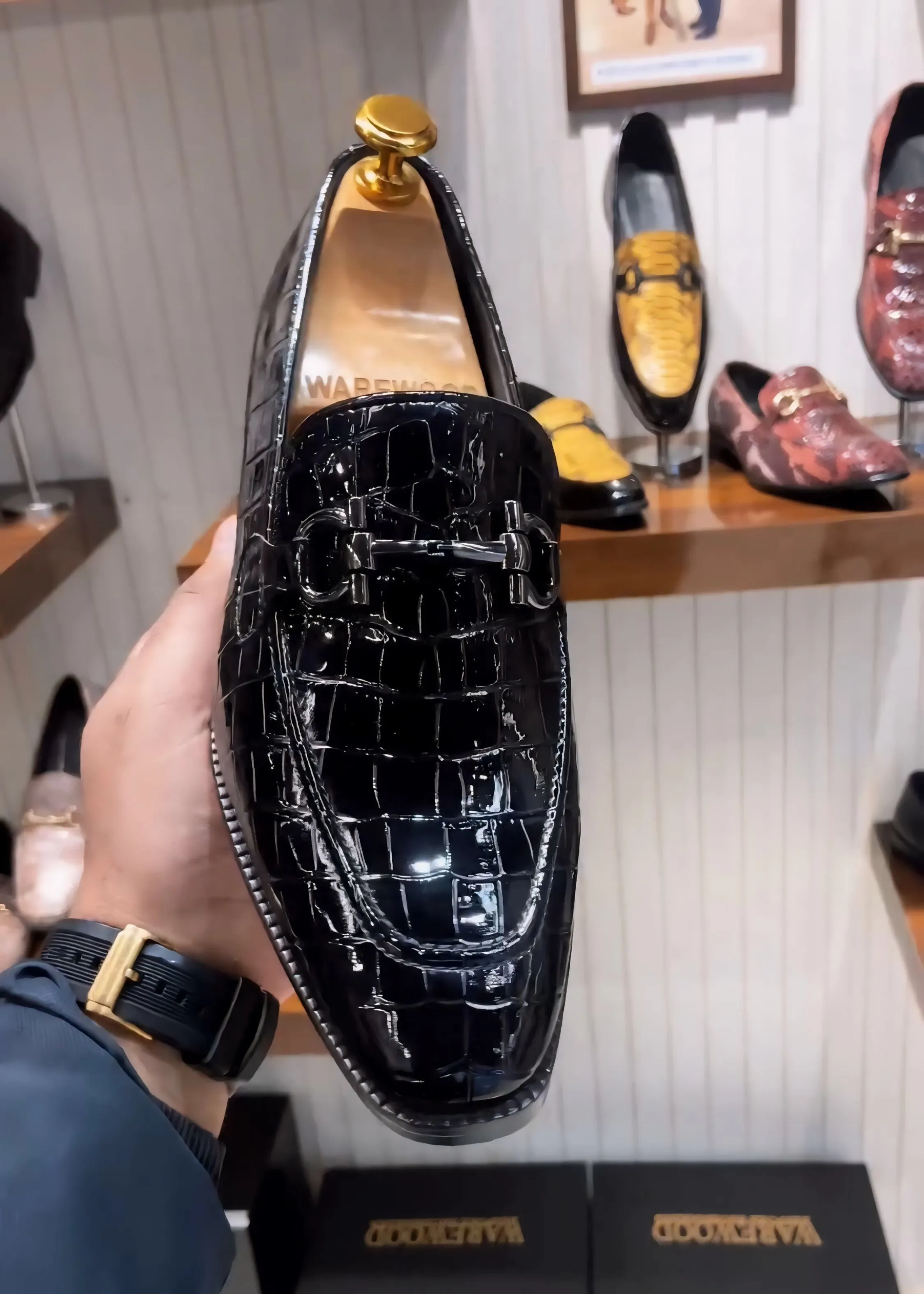 Patent Croc Scaled Loafers