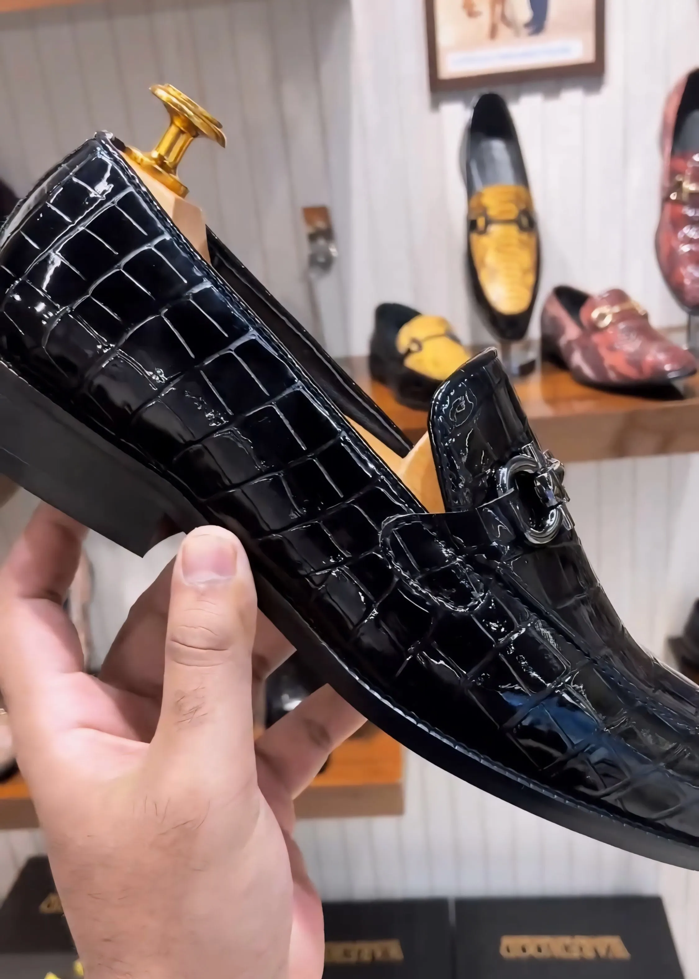 Patent Croc Scaled Loafers