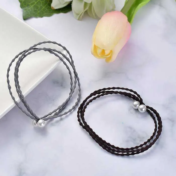 Pearl Knotted 3 Gels Hair Bands For Girls Price For One Pair