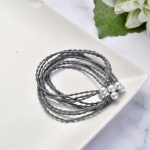 Pearl Knotted 3 Gels Hair Bands For Girls Price For One Pair