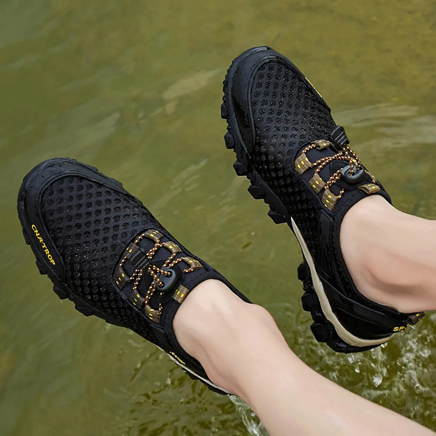 Portable Tied Orthopedic Hiking Quick-Drying Sneakers for Mens,Casual Jogging Walking Shoes with Arch Support for Flat Feet,Outdoor Fashion Non- Slip Sneakers for Running,Driving