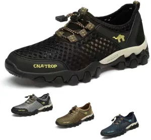 Portable Tied Orthopedic Hiking Quick-Drying Sneakers for Mens,Casual Jogging Walking Shoes with Arch Support for Flat Feet,Outdoor Fashion Non- Slip Sneakers for Running,Driving