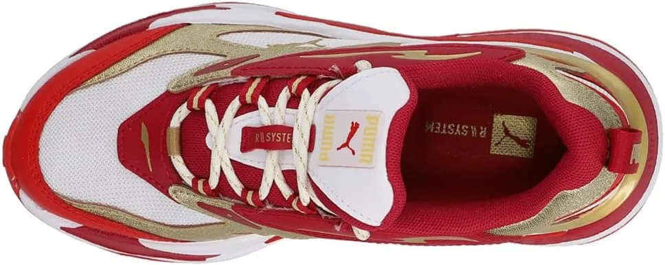 Puma Kids Boys Rs-Fast Glitz Running Sneakers Shoes - Gold, Red, White