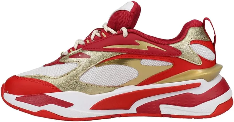 Puma Kids Boys Rs-Fast Glitz Running Sneakers Shoes - Gold, Red, White
