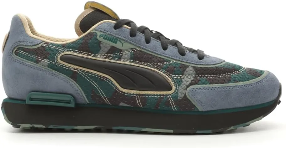 Puma Mens Future Rider Concrete Camo Lace Up Sneakers Shoes Casual - Blue, Green - Size 6 M, 39667201