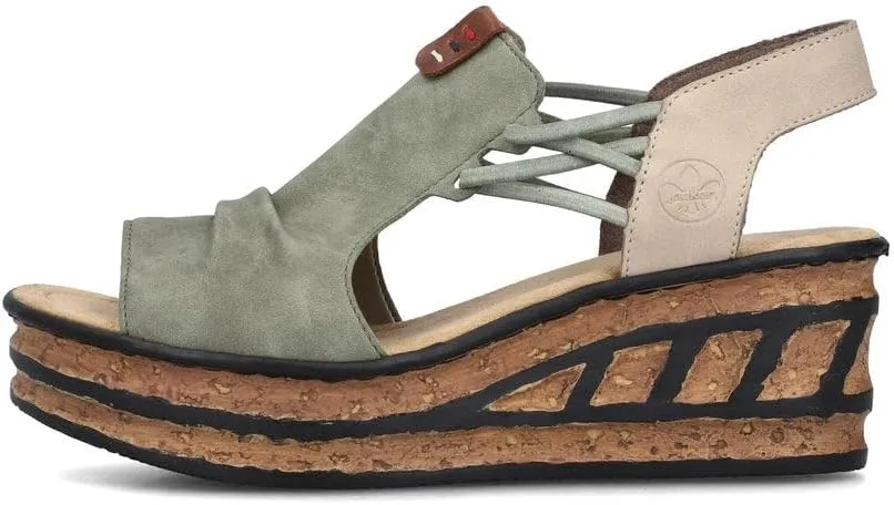 Rieker 68175 Rose Women's Wedge Sandals – Lightweight, Comfortable and Supportive Stylish Wedges with Shock-Absorbing Durable Sole for All-Day Support