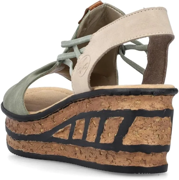 Rieker 68175 Rose Women's Wedge Sandals – Lightweight, Comfortable and Supportive Stylish Wedges with Shock-Absorbing Durable Sole for All-Day Support