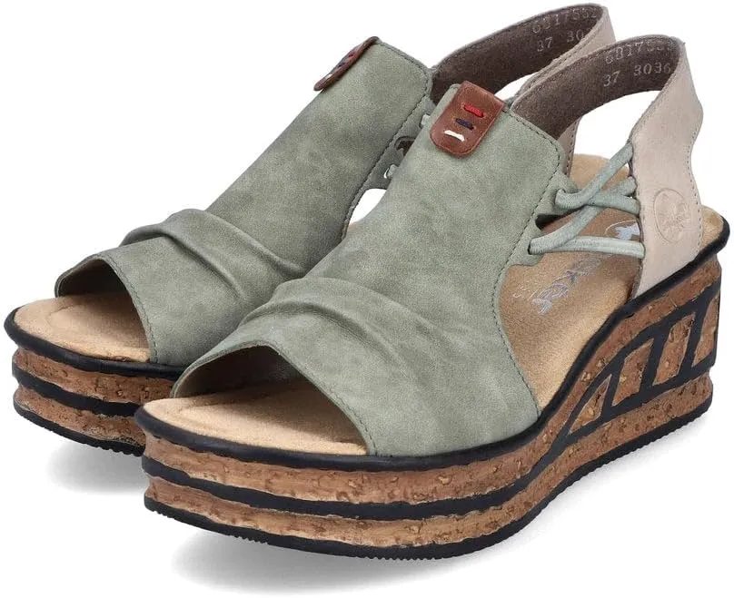 Rieker 68175 Rose Women's Wedge Sandals – Lightweight, Comfortable and Supportive Stylish Wedges with Shock-Absorbing Durable Sole for All-Day Support