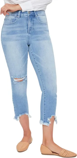 Royalty For Me Womens Women's Petite Vintage Fray Hem Jean