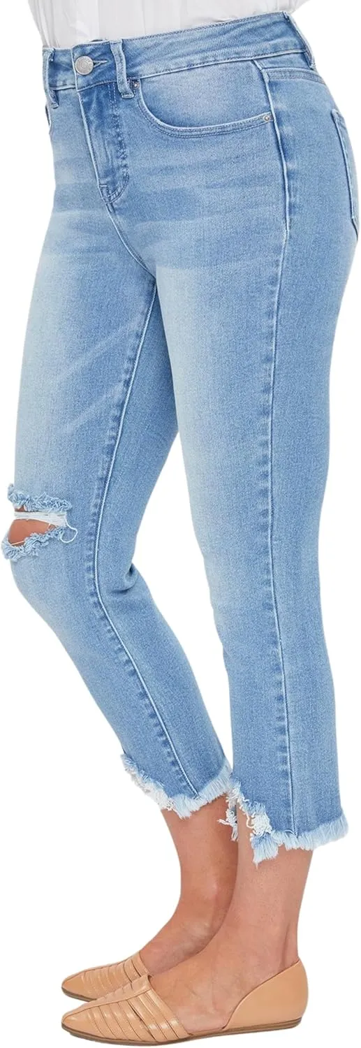 Royalty For Me Womens Women's Petite Vintage Fray Hem Jean