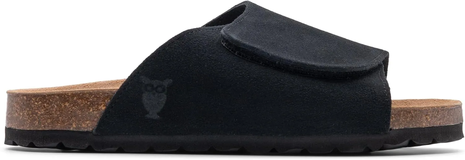 Sandgrens Handmade Unisex Cork Slides | European Top Grain Leather Sandals with Soft Suede Footbed, Adjustable Upper, and EVA Rubber Sole | Vigo