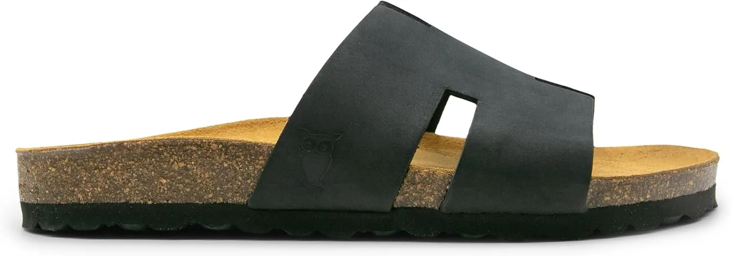 Sandgrens Handmade Unisex Cork Slides | European Top Grain Leather Sandals with Soft Suede Footbed and EVA Rubber Sole | Avila