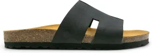 Sandgrens Handmade Unisex Cork Slides | European Top Grain Leather Sandals with Soft Suede Footbed and EVA Rubber Sole | Avila