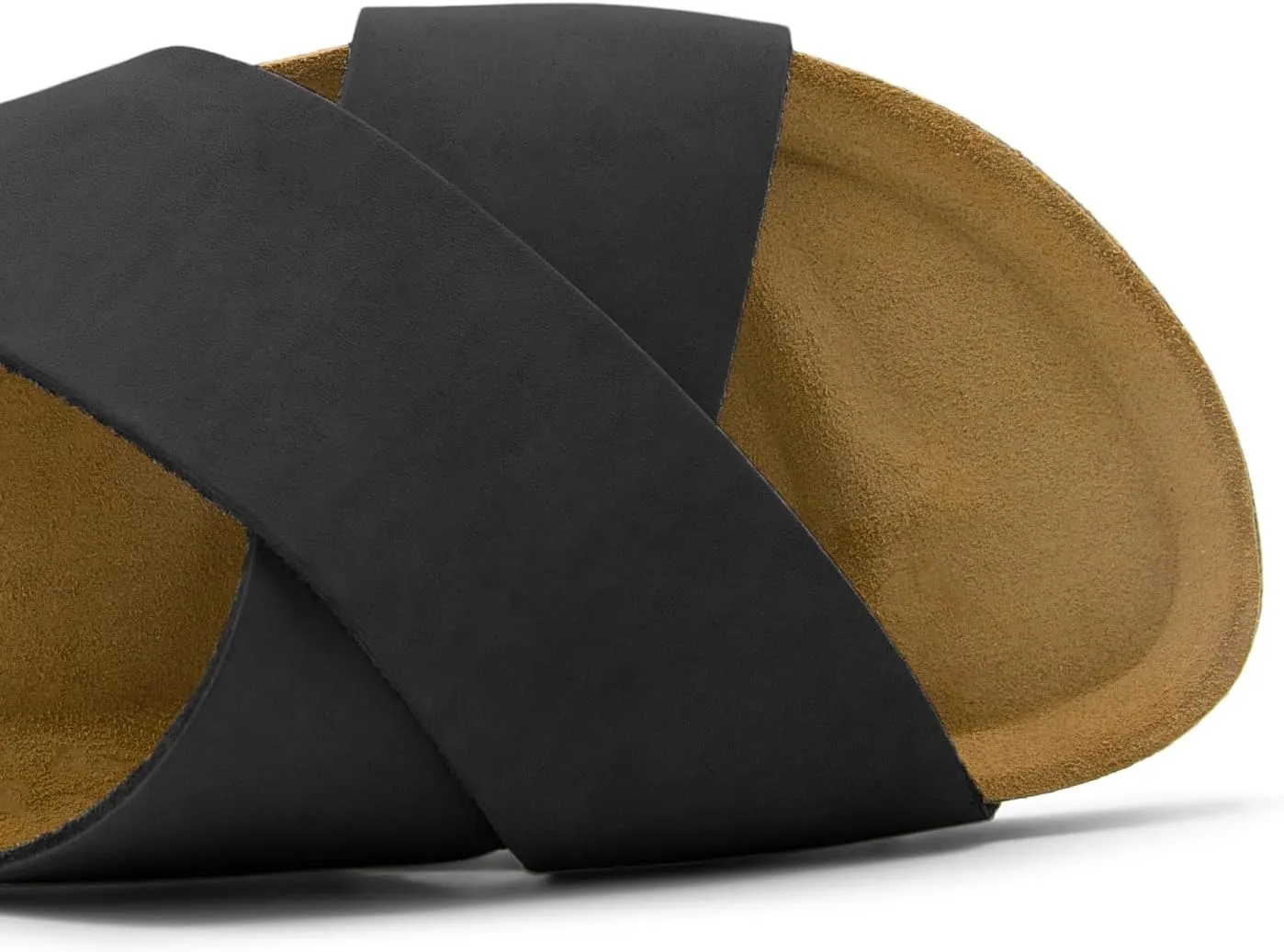 Sandgrens Handmade Unisex Cork Slides | European Top Grain Leather Sandals with Soft Suede Footbed and EVA Rubber Sole | Soria