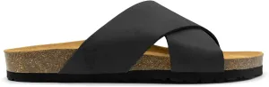 Sandgrens Handmade Unisex Cork Slides | European Top Grain Leather Sandals with Soft Suede Footbed and EVA Rubber Sole | Soria