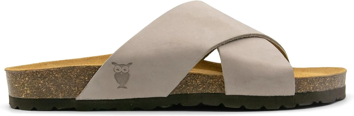 Sandgrens Handmade Unisex Cork Slides | European Top Grain Leather Sandals with Soft Suede Footbed and EVA Rubber Sole | Soria