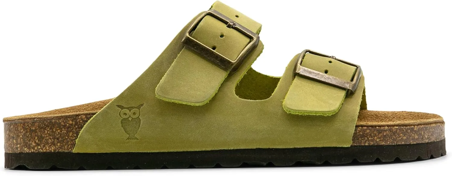 Sandgrens Handmade Unisex Cork Slides | European Top Grain Leather Sandals with Soft Suede Original Footbed, Adjustable Straps, and EVA Rubber Sole | Costa