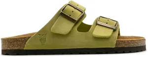 Sandgrens Handmade Unisex Cork Slides | European Top Grain Leather Sandals with Soft Suede Original Footbed, Adjustable Straps, and EVA Rubber Sole | Costa