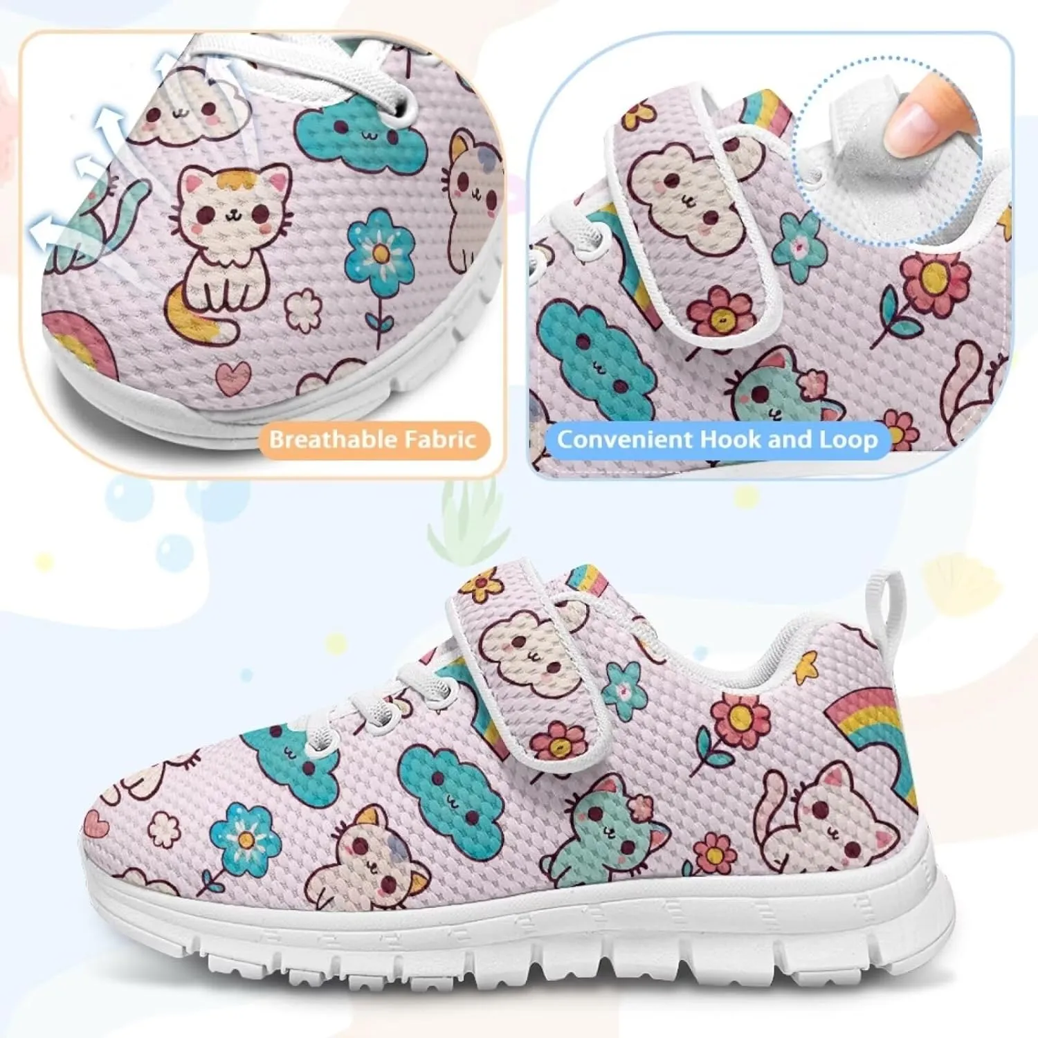 School Sneakers for Girls Boys Running Tennis Shoes Kids Slip on Shoes