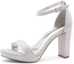 Shoe Land Women's Platform Heels - Chunky Block Heeled Sandals with Ankle Strap, Open Toe Dressy High Heels for Women, Comfortable Prom, Wedding & Party Pumps 2025