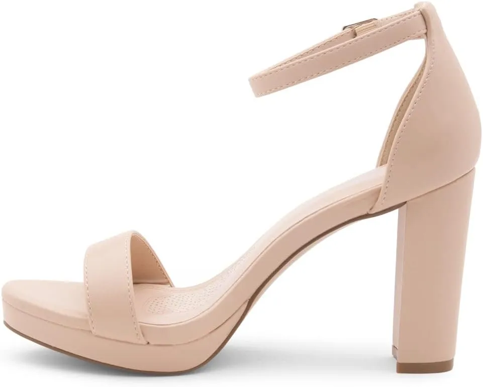 Shoe Land Women's Platform Heels - Chunky Block Heeled Sandals with Ankle Strap, Open Toe Dressy High Heels for Women, Comfortable Prom, Wedding & Party Pumps 2025