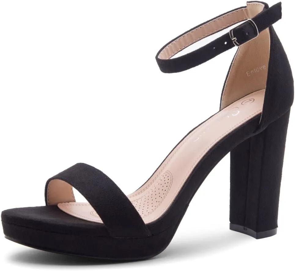 Shoe Land Women's Platform Heels - Chunky Block Heeled Sandals with Ankle Strap, Open Toe Dressy High Heels for Women, Comfortable Prom, Wedding & Party Pumps 2025