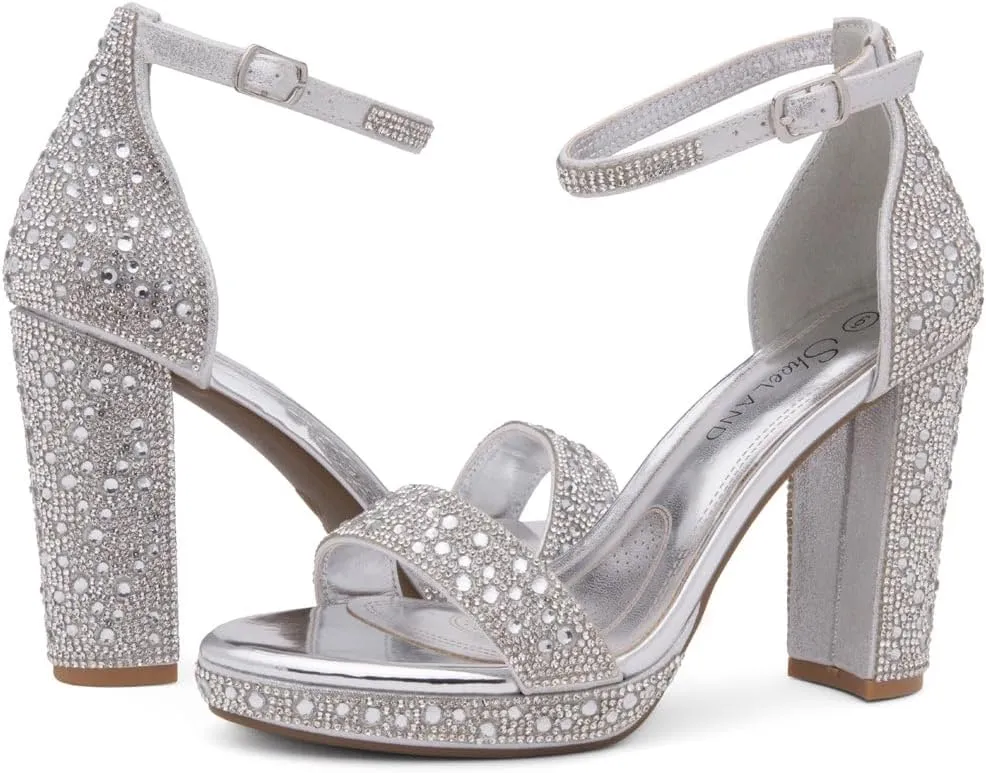 Shoe Land Women's Platform Heels - Chunky Block Heeled Sandals with Ankle Strap, Open Toe Dressy High Heels for Women, Comfortable Prom, Wedding & Party Pumps 2025