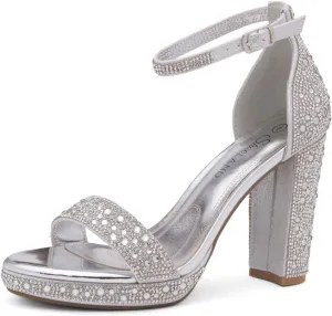 Shoe Land Women's Platform Heels - Chunky Block Heeled Sandals with Ankle Strap, Open Toe Dressy High Heels for Women, Comfortable Prom, Wedding & Party Pumps 2025