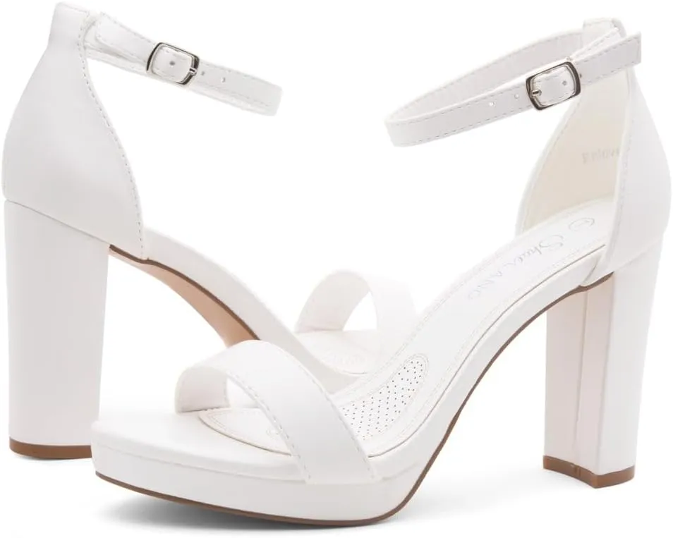 Shoe Land Women's Platform Heels - Chunky Block Heeled Sandals with Ankle Strap, Open Toe Dressy High Heels for Women, Comfortable Prom, Wedding & Party Pumps 2025