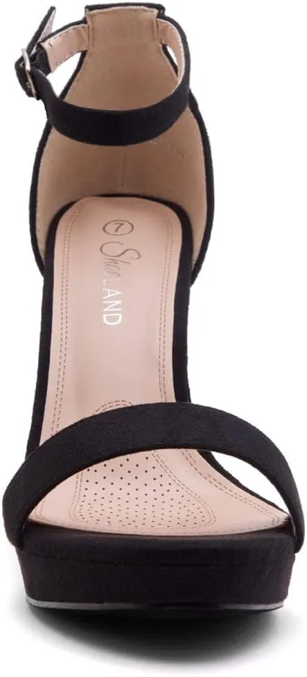 Shoe Land Women's Platform Heels - Chunky Block Heeled Sandals with Ankle Strap, Open Toe Dressy High Heels for Women, Comfortable Prom, Wedding & Party Pumps 2025