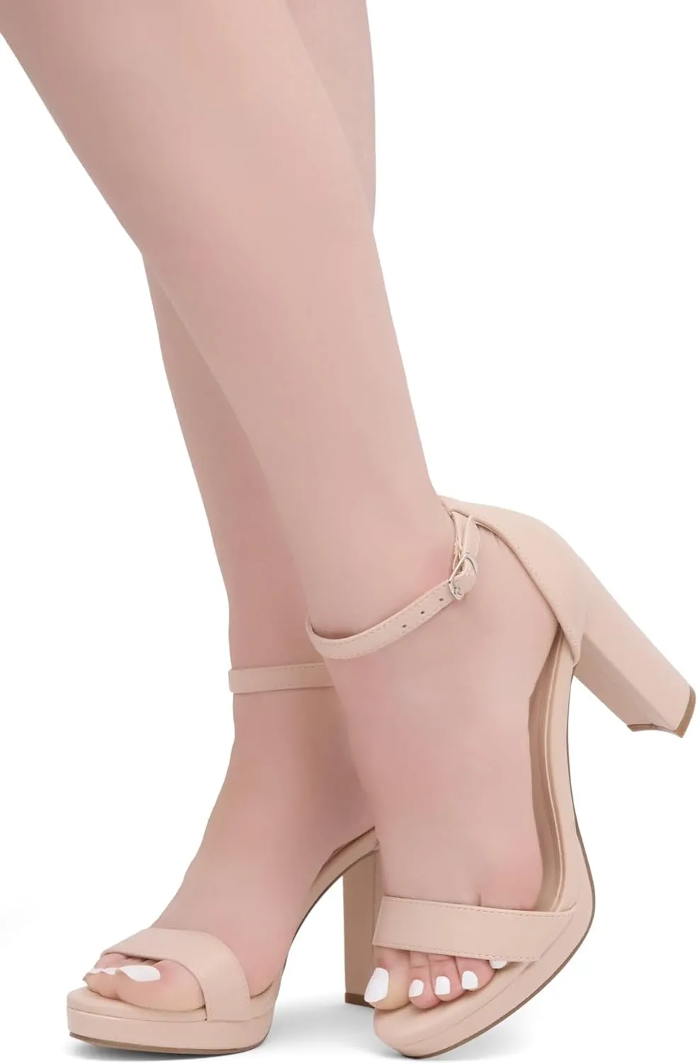 Shoe Land Women's Platform Heels - Chunky Block Heeled Sandals with Ankle Strap, Open Toe Dressy High Heels for Women, Comfortable Prom, Wedding & Party Pumps 2025