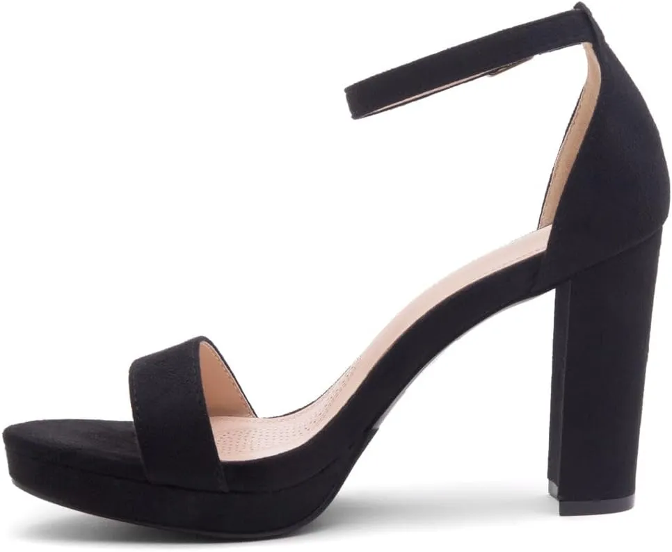 Shoe Land Women's Platform Heels - Chunky Block Heeled Sandals with Ankle Strap, Open Toe Dressy High Heels for Women, Comfortable Prom, Wedding & Party Pumps 2025