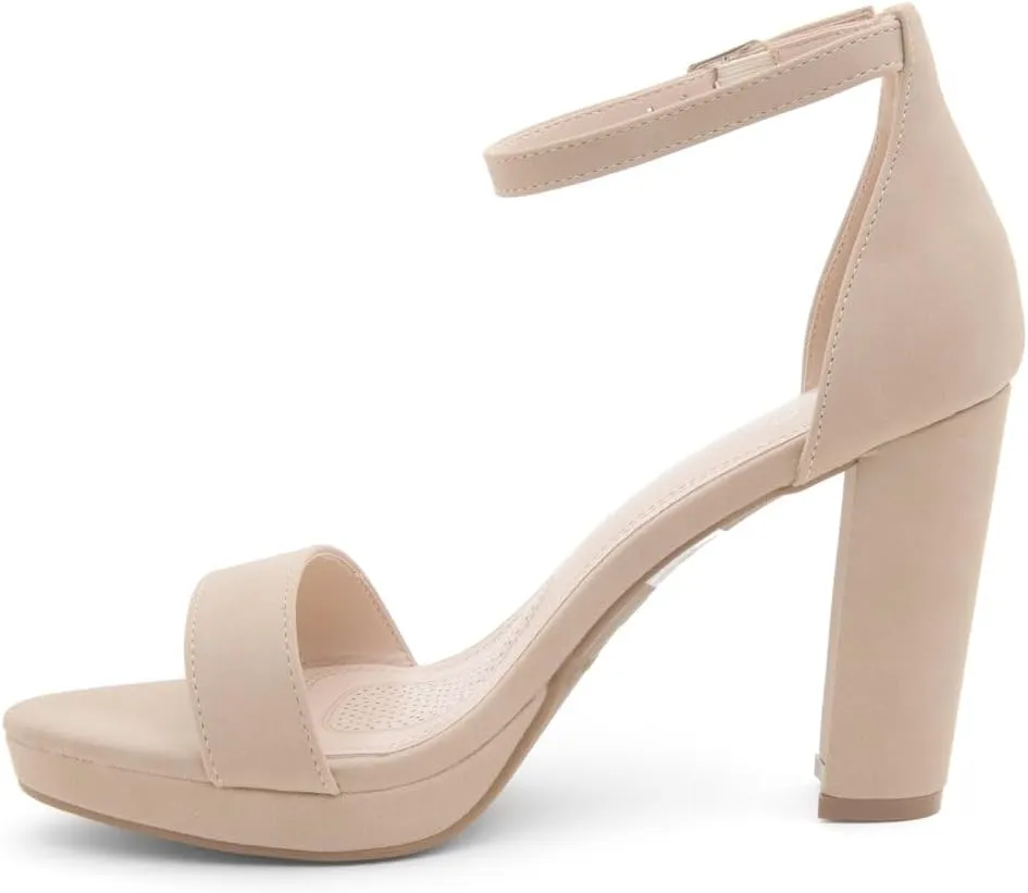 Shoe Land Women's Platform Heels - Chunky Block Heeled Sandals with Ankle Strap, Open Toe Dressy High Heels for Women, Comfortable Prom, Wedding & Party Pumps 2025