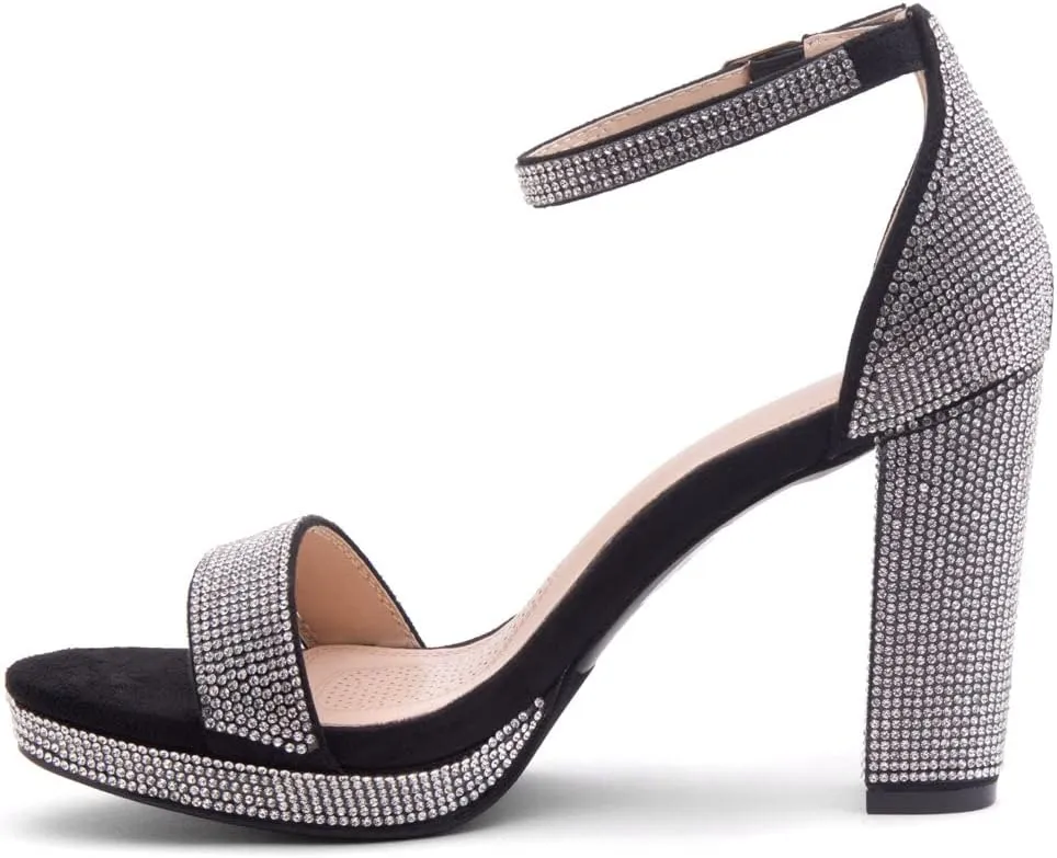 Shoe Land Women's Platform Heels - Chunky Block Heeled Sandals with Ankle Strap, Open Toe Dressy High Heels for Women, Comfortable Prom, Wedding & Party Pumps 2025