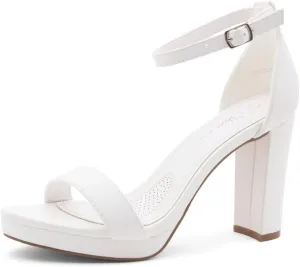 Shoe Land Women's Platform Heels - Chunky Block Heeled Sandals with Ankle Strap, Open Toe Dressy High Heels for Women, Comfortable Prom, Wedding & Party Pumps 2025