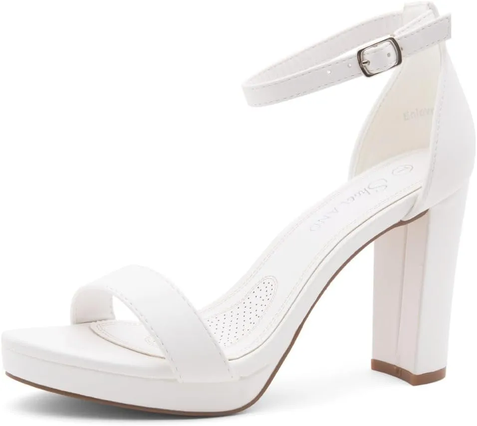 Shoe Land Women's Platform Heels - Chunky Block Heeled Sandals with Ankle Strap, Open Toe Dressy High Heels for Women, Comfortable Prom, Wedding & Party Pumps 2025