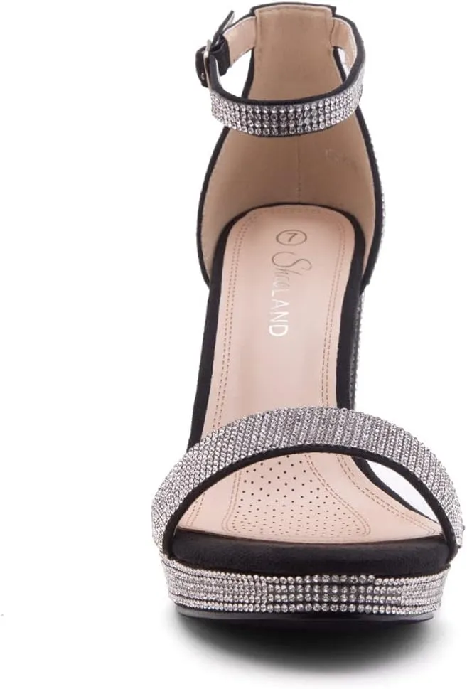 Shoe Land Women's Platform Heels - Chunky Block Heeled Sandals with Ankle Strap, Open Toe Dressy High Heels for Women, Comfortable Prom, Wedding & Party Pumps 2025