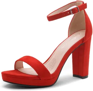 Shoe Land Women's Platform Heels - Chunky Block Heeled Sandals with Ankle Strap, Open Toe Dressy High Heels for Women, Comfortable Prom, Wedding & Party Pumps 2025