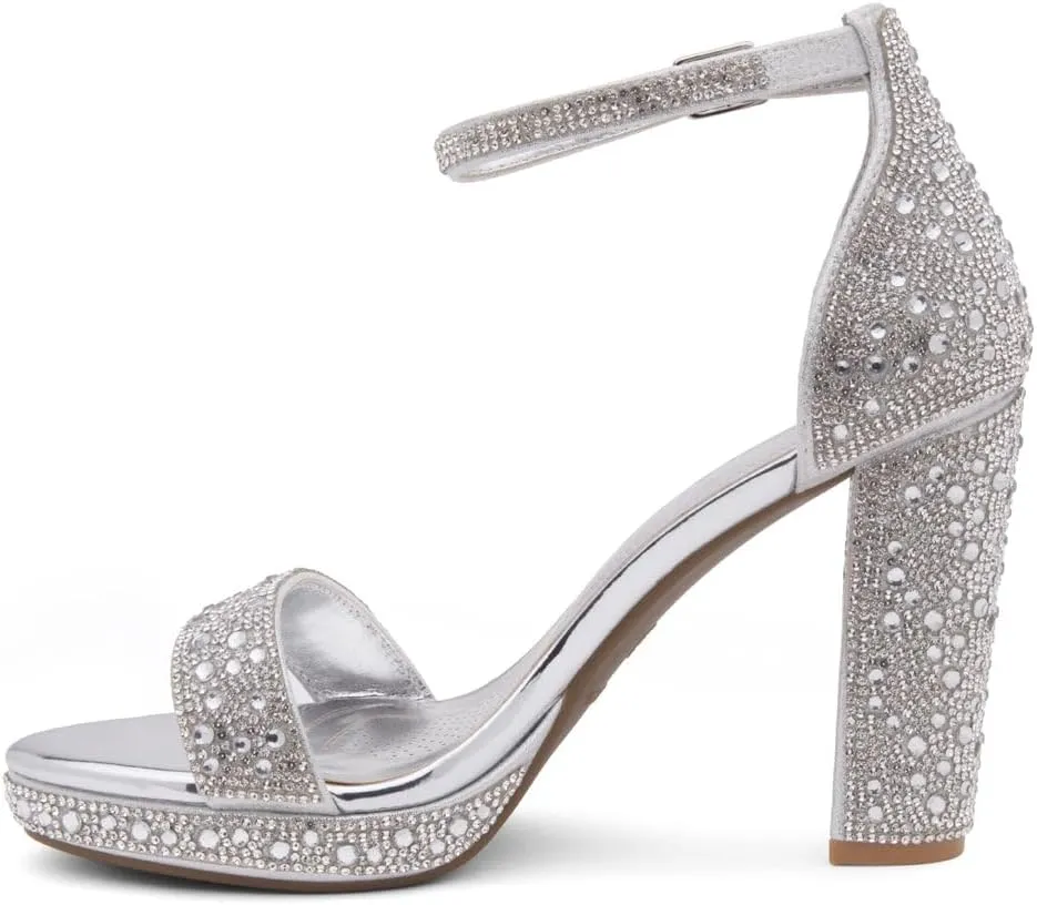 Shoe Land Women's Platform Heels - Chunky Block Heeled Sandals with Ankle Strap, Open Toe Dressy High Heels for Women, Comfortable Prom, Wedding & Party Pumps 2025