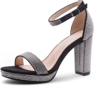 Shoe Land Women's Platform Heels - Chunky Block Heeled Sandals with Ankle Strap, Open Toe Dressy High Heels for Women, Comfortable Prom, Wedding & Party Pumps 2025