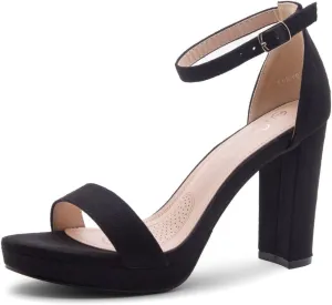 Shoe Land Women's Platform Heels - Chunky Block Heeled Sandals with Ankle Strap, Open Toe Dressy High Heels for Women, Comfortable Prom, Wedding & Party Pumps 2025