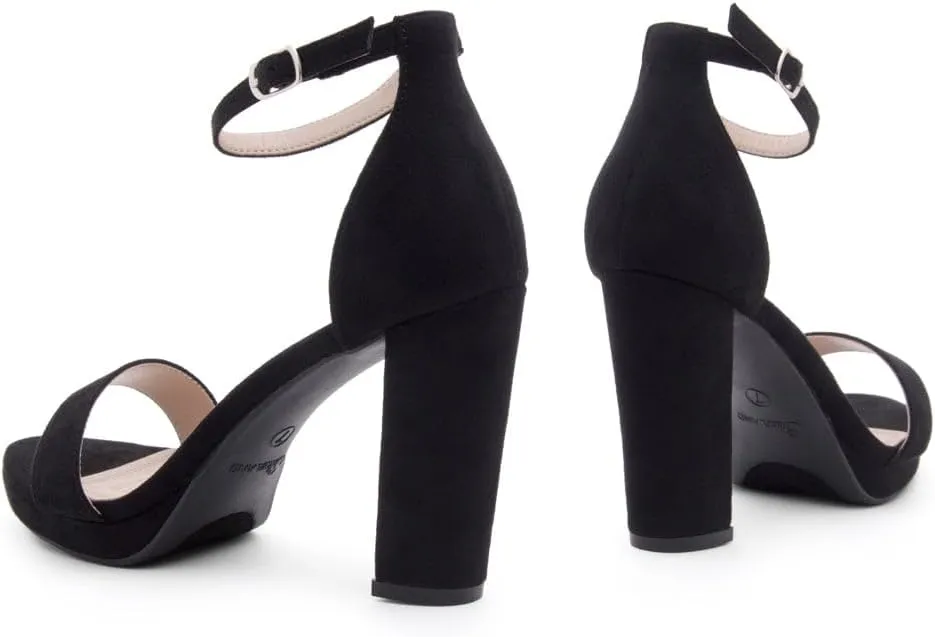 Shoe Land Women's Platform Heels - Chunky Block Heeled Sandals with Ankle Strap, Open Toe Dressy High Heels for Women, Comfortable Prom, Wedding & Party Pumps 2025