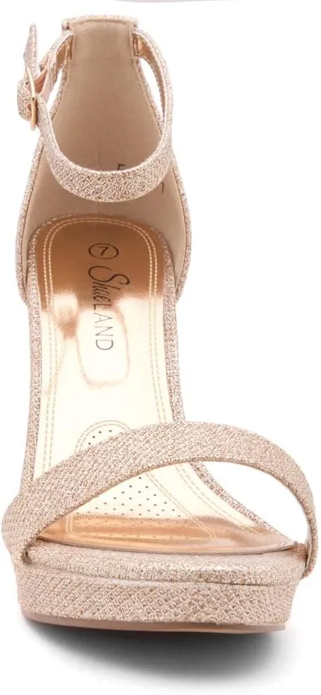 Shoe Land Women's Platform Heels - Chunky Block Heeled Sandals with Ankle Strap, Open Toe Dressy High Heels for Women, Comfortable Prom, Wedding & Party Pumps 2025