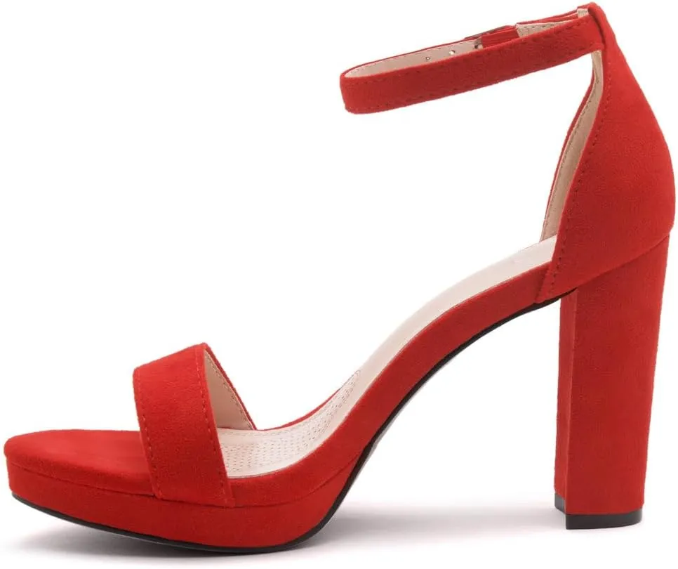 Shoe Land Women's Platform Heels - Chunky Block Heeled Sandals with Ankle Strap, Open Toe Dressy High Heels for Women, Comfortable Prom, Wedding & Party Pumps 2025