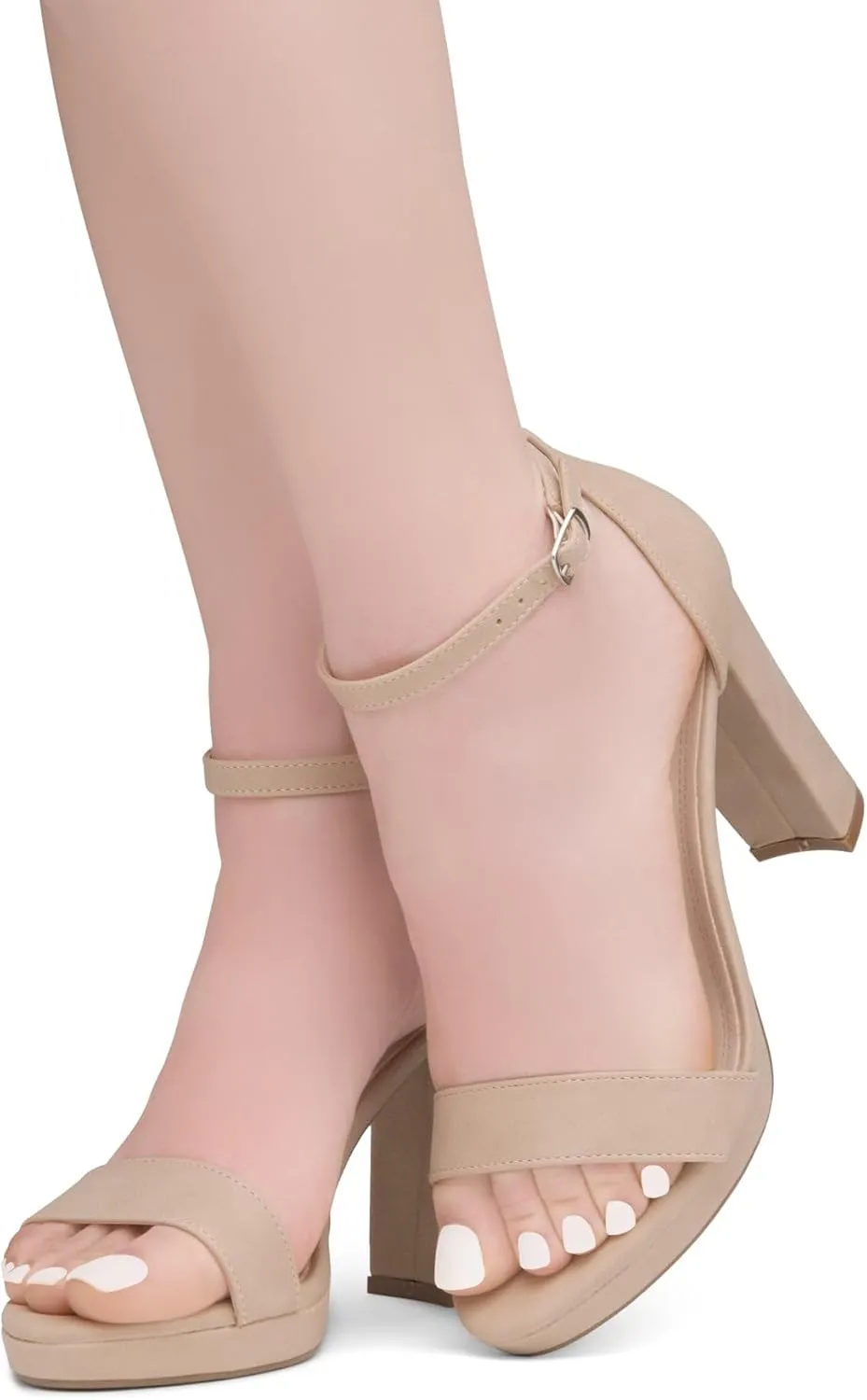 Shoe Land Women's Platform Heels - Chunky Block Heeled Sandals with Ankle Strap, Open Toe Dressy High Heels for Women, Comfortable Prom, Wedding & Party Pumps 2025