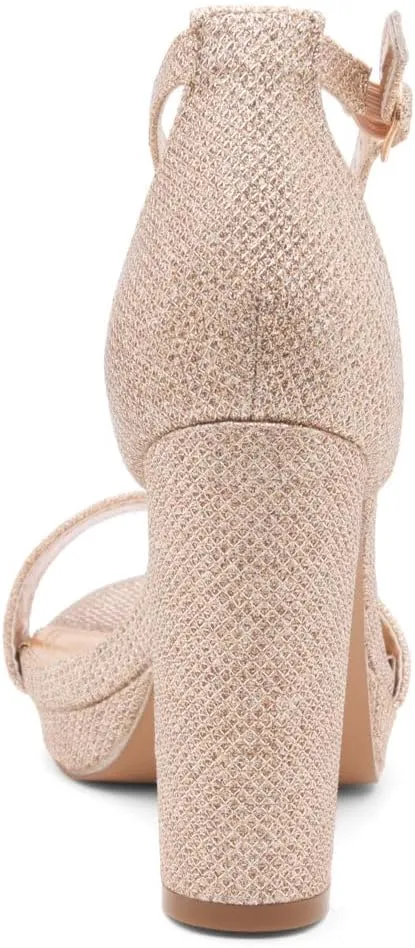 Shoe Land Women's Platform Heels - Chunky Block Heeled Sandals with Ankle Strap, Open Toe Dressy High Heels for Women, Comfortable Prom, Wedding & Party Pumps 2025