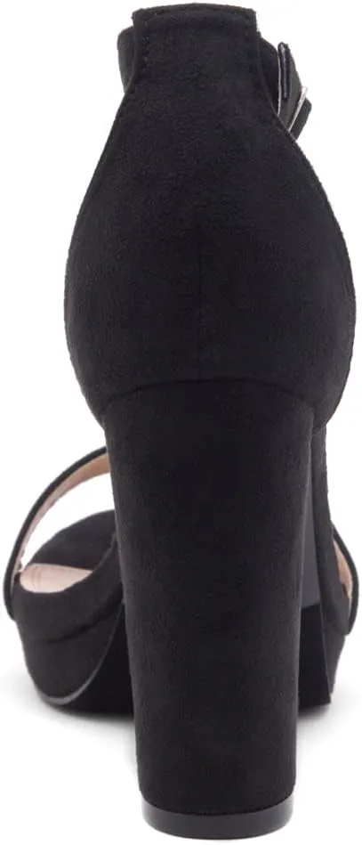 Shoe Land Women's Platform Heels - Chunky Block Heeled Sandals with Ankle Strap, Open Toe Dressy High Heels for Women, Comfortable Prom, Wedding & Party Pumps 2025