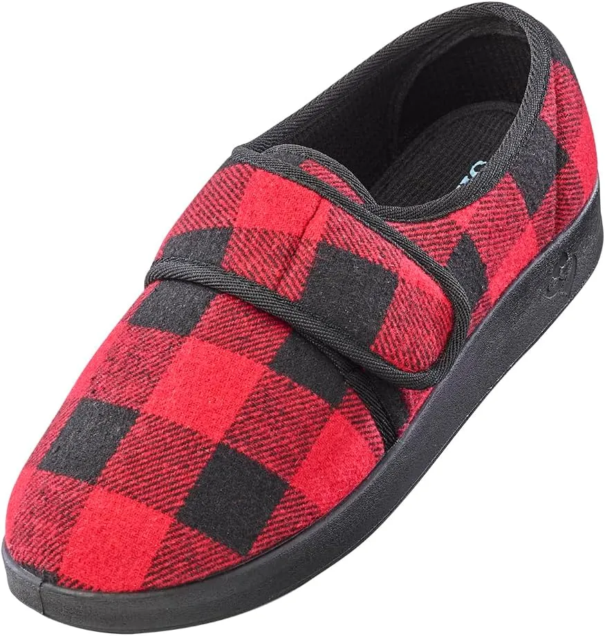 Silvert's Adaptive Clothing & Footwear Men’s Wide & Comfy Easy Closure Slippers for Seniors